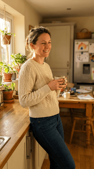 Everyday phone photo of mom, uploaded before her AI family photoshoot